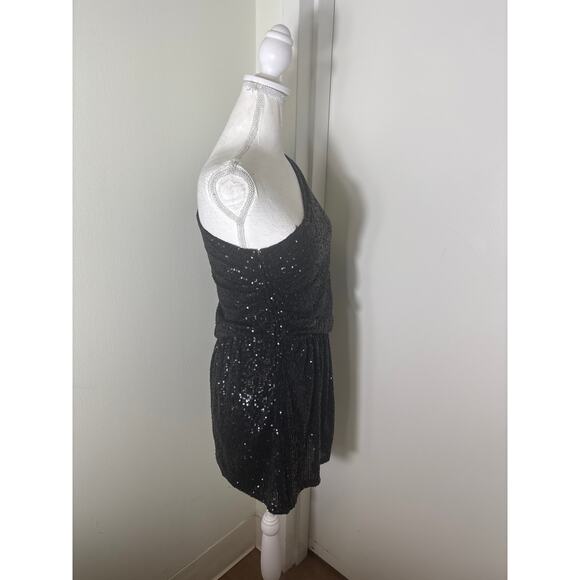 Karlie One Shoulder Black Sequin Cocktail Dress Sz L - Picture 4 of 4